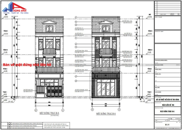 thiết kế mặt đứng nhà liền kề