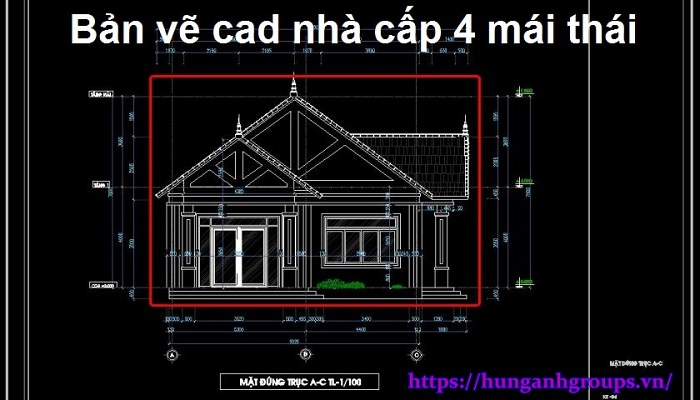 bản vẽ thiết kế nhà cấp 4 mái thái