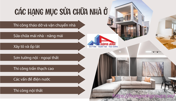 sửa nhà theo hạng mục