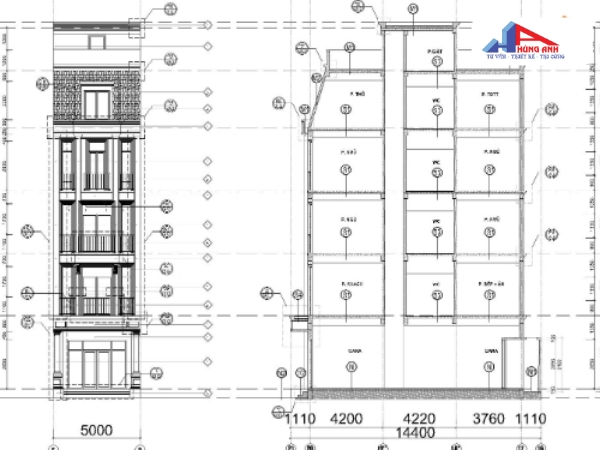 thiết kế nhà liền kề