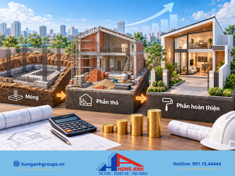 Xây Nhà Cấp 4 Gác Lửng Trọn Gói – Giá Từ 4,5Tr/m² 2026 Tính toán chi phí xây dựng chi tiết giúp gia chủ chủ động ngân sách.