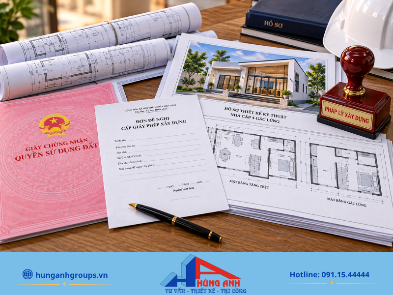 Xây Nhà Cấp 4 Gác Lửng Trọn Gói – Giá Từ 4,5Tr/m² 2026 Hoàn thiện hồ sơ pháp lý là bước quan trọng trước khi khởi công.