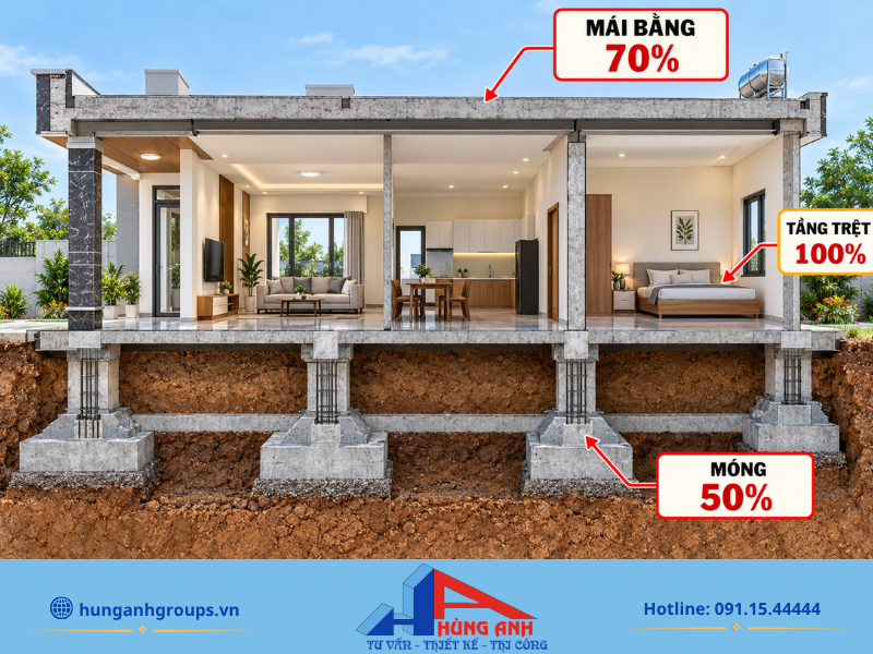 Xây Nhà Cấp 4 Mái Bằng Trọn Gói 2026 – Báo Giá A-Z Cách tính diện tích xây dựng quy đổi theo từng hạng mục giúp gia chủ chủ động dự toán ngân sách sát với thực tế.