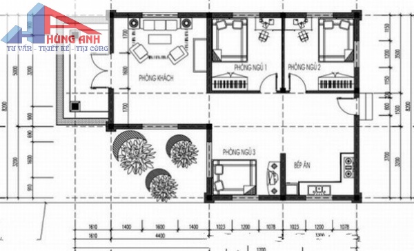 bản vẽ thiết kế nhà cấp 4 nông thôn