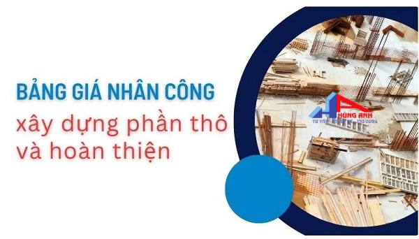 bảng giá nhân công xây thô và hoàn thiện