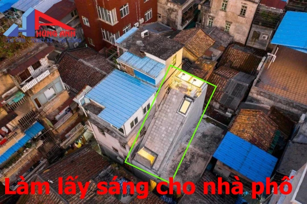 thi công lấy sáng cho nhà phố
