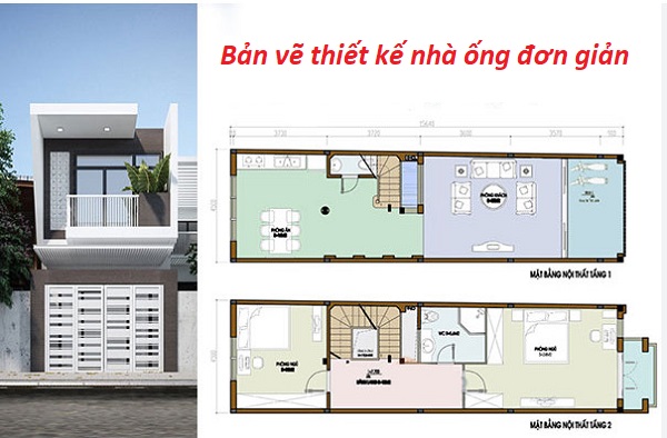 Bản vẽ thiết kế nhà ống đơn giản