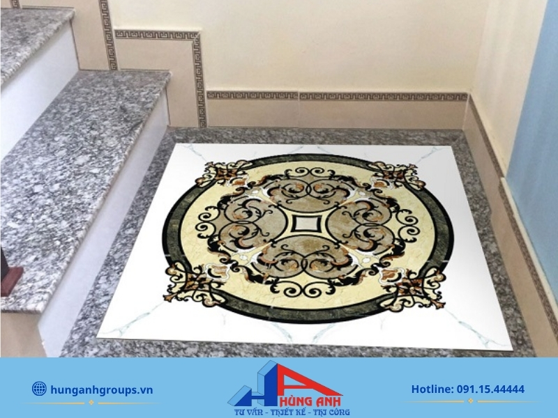 Chiếu nghỉ cầu thang là gì? Kích thước chuẩn mới nhất 2026 Mẫu chiếu nghỉ cầu thang đá marble