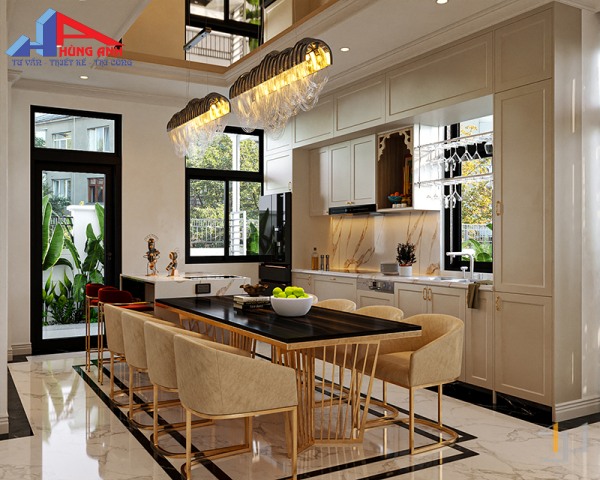 thiết kế phòng ăn tại biệt thự