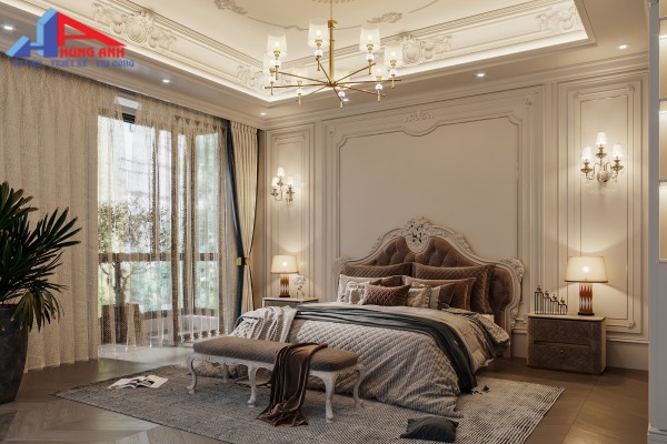 Thiết kế nội thất biệt thự đẹp, sang trọng, hợp xu hướng thiết kế nội thất phòng ngủ biệt thự cổ điển