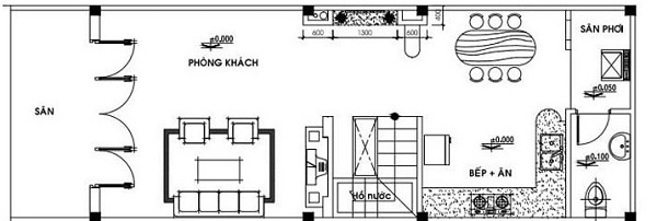 Bản vẽ thiết kế nhà cấp 4 có gác lửng