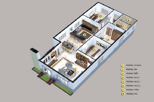 mẫu thiết kế nhà cấp 4 gác lửng 6x20