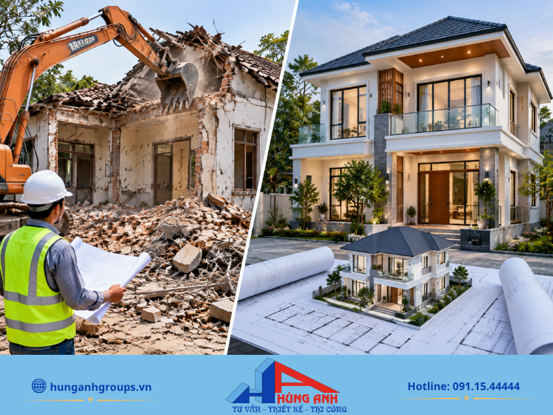 Nên so sánh phương án xây mới nếu phần lớn kết cấu phải gia cường, hệ thống điện nước hỏng hóc hoặc nhà có nhiều dấu hiệu xuống cấp cùng lúc