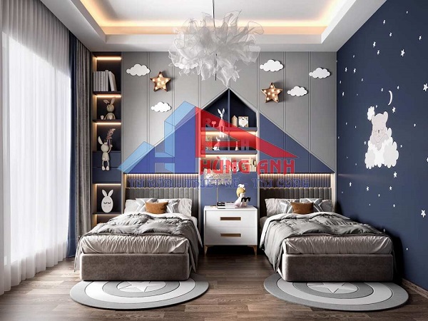 mẫu thiết kế phòng ngủ nhà chung cư phong cách cho bé trai