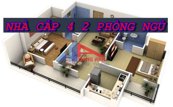 nhà cấp 4 2 phòng ngủ