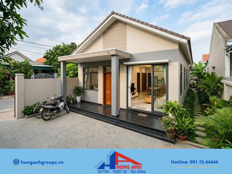 Mặt bằng nhà cấp 4 5x20 có 3 phòng ngủ