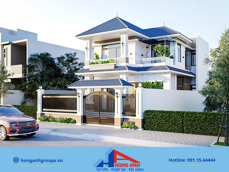 Nhà 3 cổng tốt hay xấu? Cách đặt cổng theo phong thủy Cổng chính được đặt lệch so với cửa chính