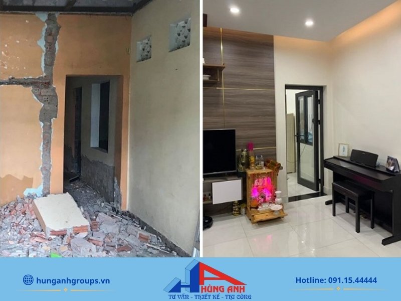Cải tạo nhà cấp 4 chữ L | 8 Giải pháp kết cấu giá gốc 2026 Phá dỡ tường, cải tạo không gian mở liên thông cho nhà cấp 4 chữ L