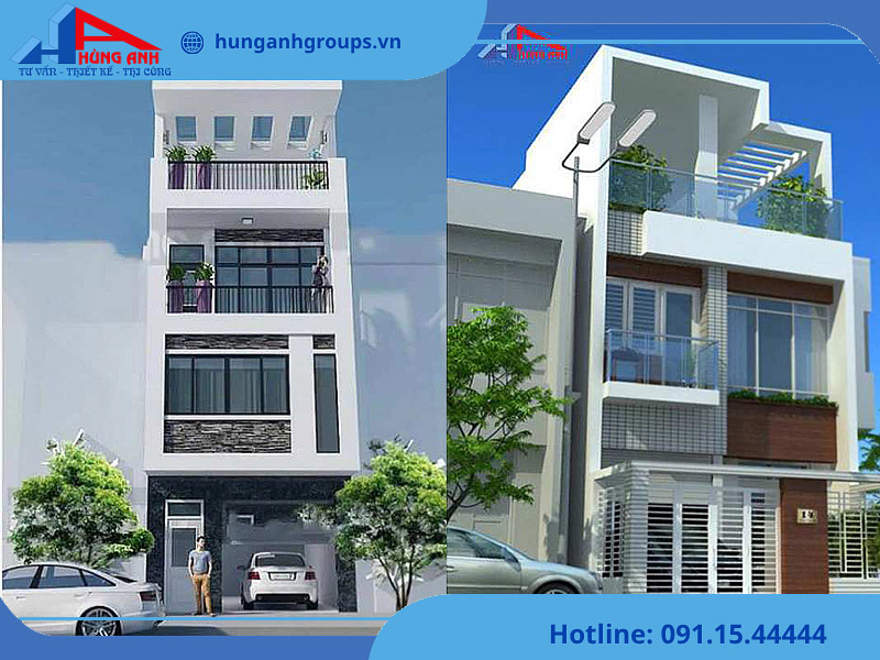 Mẫu thiết kế nhà 5x16 có gara