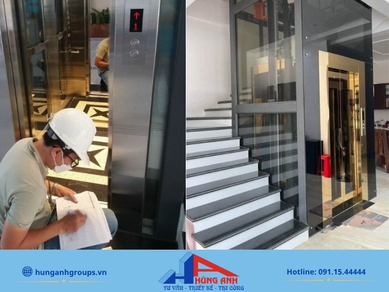 Cải tạo nhà lắp thang máy tối ưu công năng tiết kiệm chi phí Đội ngũ kỹ sư Hùng Anh Groups nghiệm thu bàn giao thang máy - Cam kết chất lượng, không bán thầu