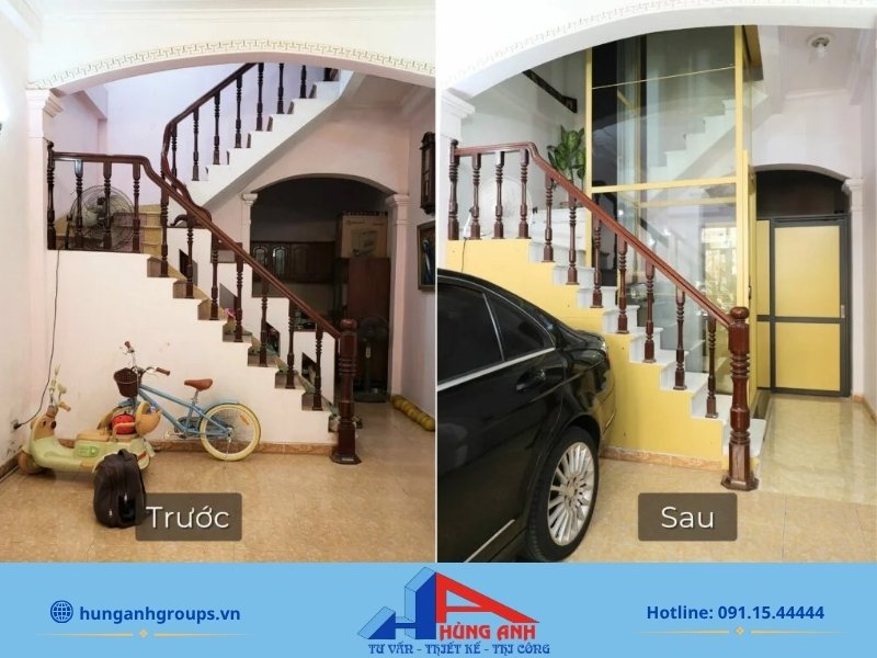 Cải tạo nhà lắp thang máy tối ưu công năng tiết kiệm chi phí Hoàn thiện cải tạo nhà lắp thang máy sạch sẽ đúng hoặc vượt tiến độ cam kết