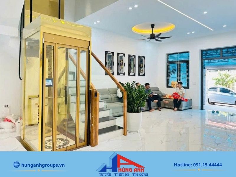 Cải tạo nhà lắp thang máy tối ưu công năng tiết kiệm chi phí Thang máy công nghệ trục vít không cần đào hố pit giải quyết bài toán móng yếu cho nhà phố