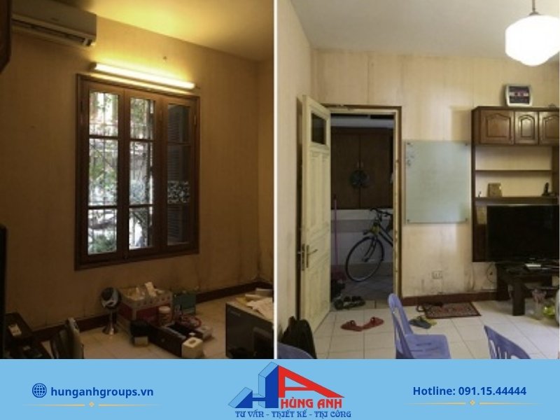 Thực tế không gian chật hẹp trước khi cải tạo chung cư mini tại Hà Nội