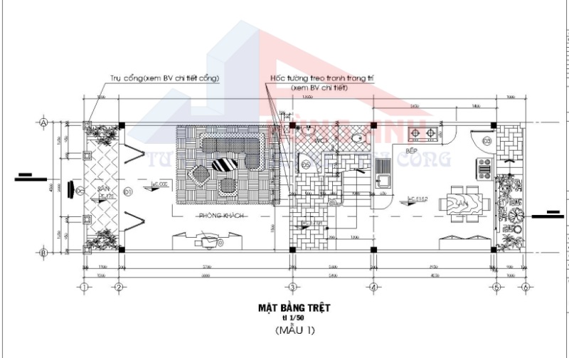 bản vẽ thiết kế tầng 1