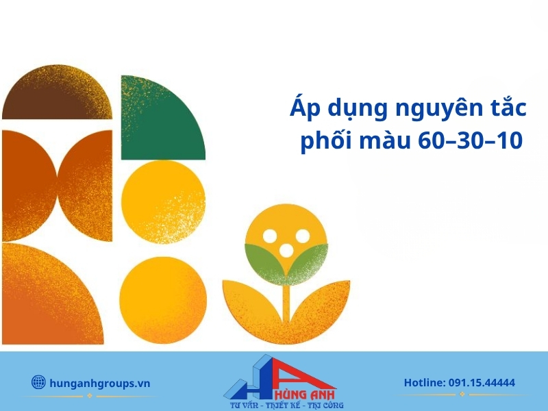 Áp dụng nguyên tắc phối màu 60–30–10