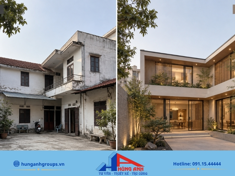 Cải Tạo Nhà Chữ L Đẹp, Tiết Kiệm & Hóa Giải Phong Thủy 2026 Cải tạo nhà chữ L phong cách tối giản (Japandi)