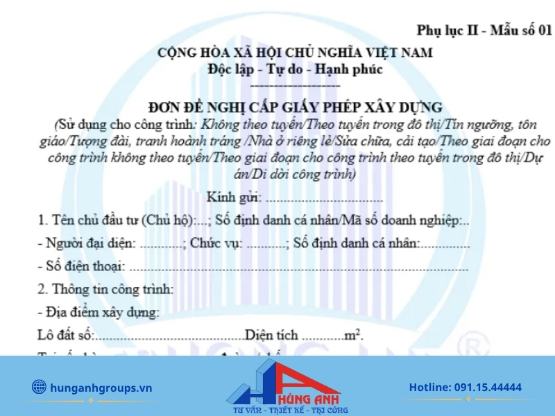 Mẫu giấy phép xây dựng nhà ở mới 2026 là mẫu nào?