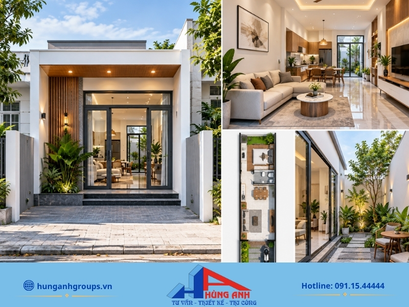Mẫu nhà ống đẹp 1 tầng