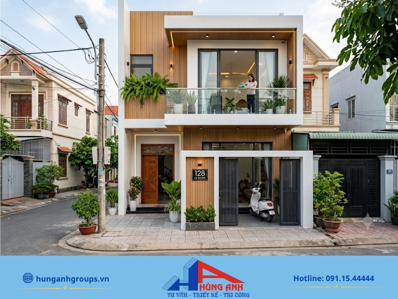 Mẫu nhà ống 2 tầng hiện đại