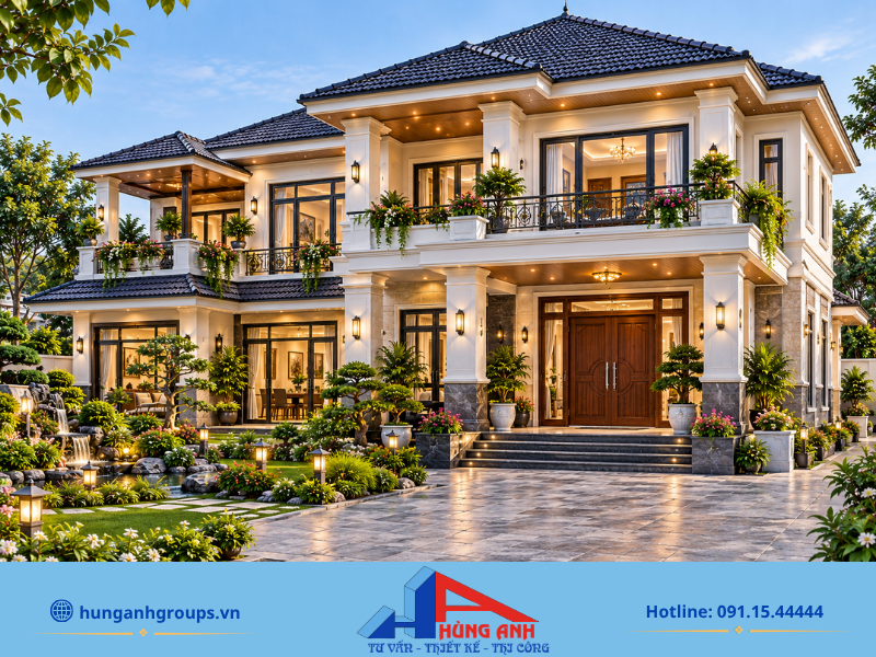 Mẫu nhà mái Nhật 4 phòng ngủ rộng rãi, mang đến không gian sinh hoạt tiện nghi cho đại gia đình nhiều thế hệ.
