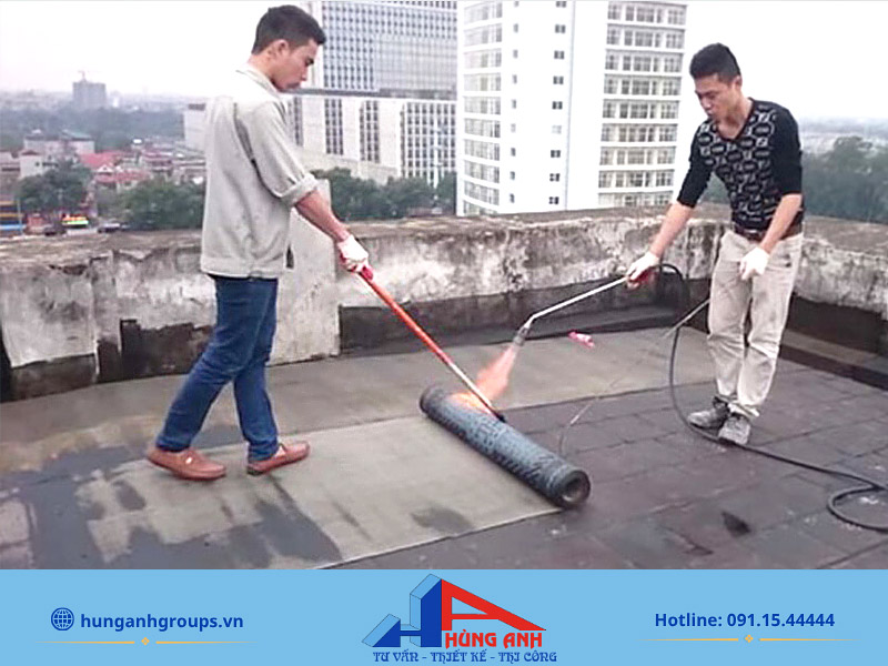 Hùng Anh Group chống thấm bằng màng khò cho công trình dân dụng