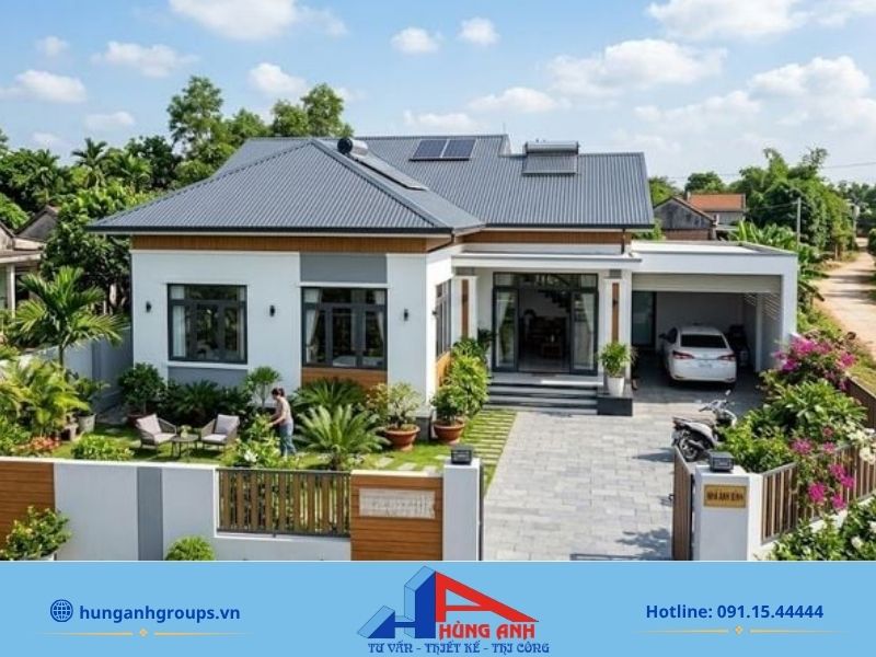 Mẫu nhà cấp 4 3 phòng ngủ mái tôn giả ngói chống nóng tối đa hóa ngân sách