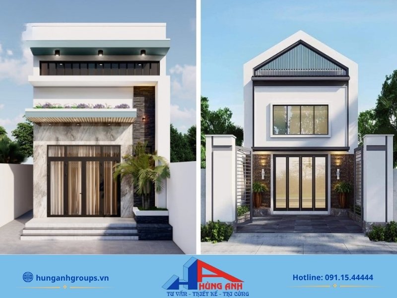 Mẫu nhà ống 2 tầng 5x20m có gác lửng giúp nhân đôi diện tích sinh hoạt.