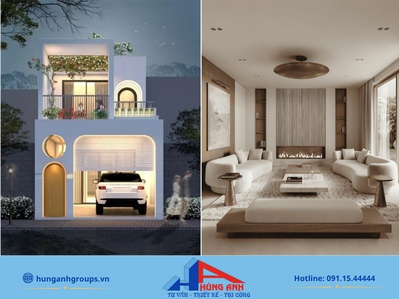 Mẫu thiết kế nhà 5x20m 2 tầng phong cách Bắc Âu thanh lịch tối ưu vi khí hậu