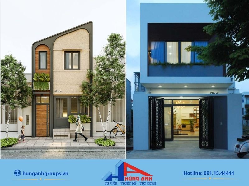 Mẫu thiết kế nhà ống 2 tầng 5x20m đáp ứng chuẩn quy định chỉ giới và mật độ xây dựng đô thị