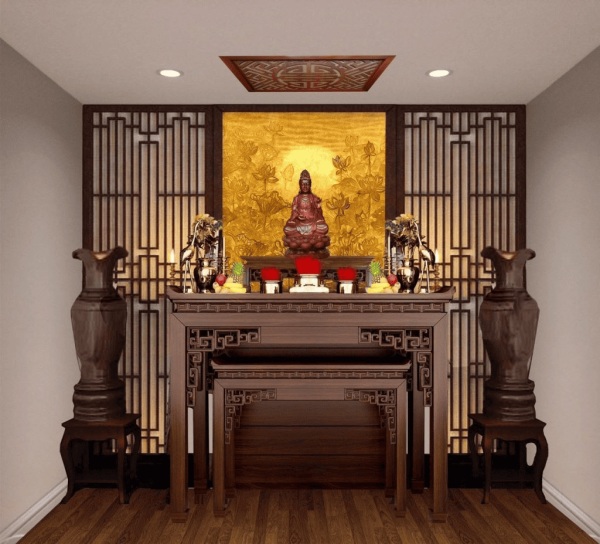 thiết kế nội thất phòng thờ