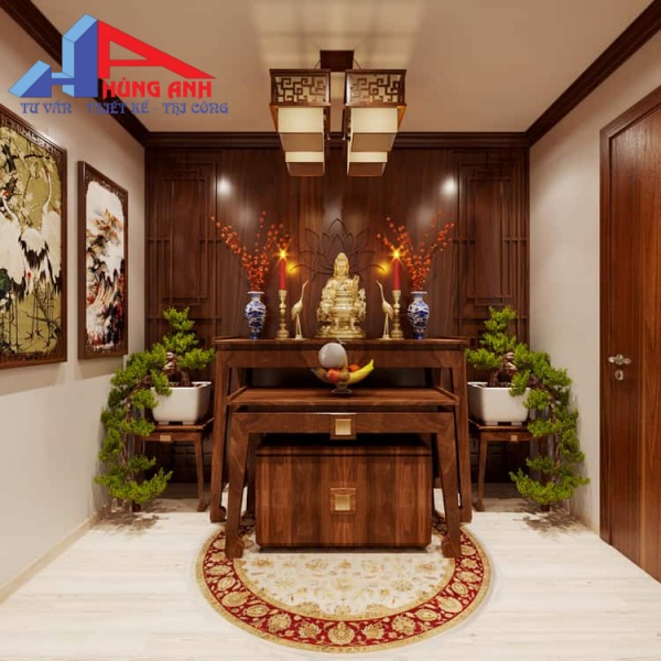 thiết kế phòng thờ đơn giản