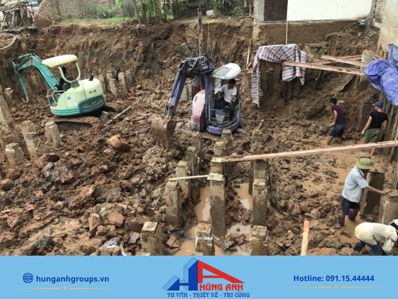 Móng nhà trên nền đất yếu: Hướng dẫn chọn móng và xử lý chống lún Phương pháp ép cọc bê tông cốt thép