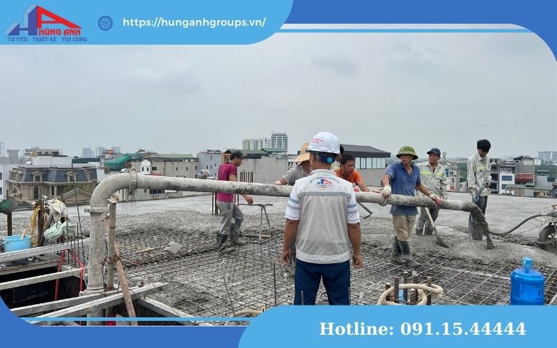 quy trình đổ bê tông mái