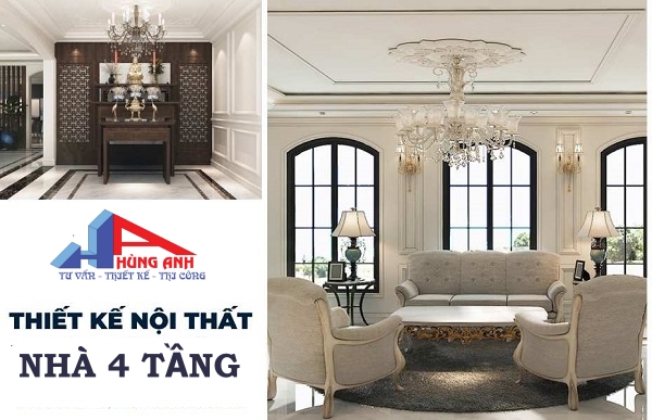 thiết kế nội thất nhà 4 tầng