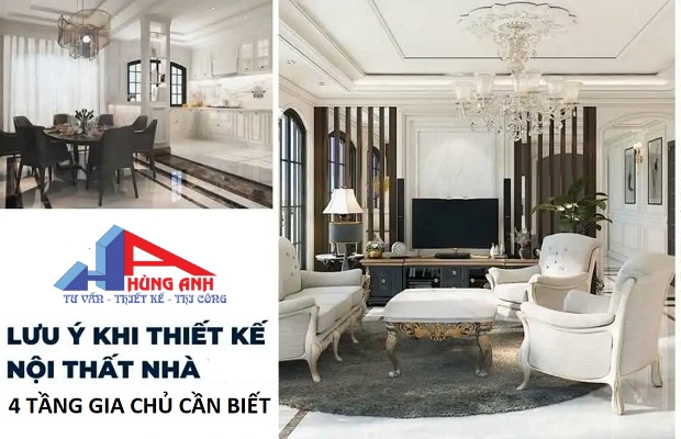 lưu ý thiết kế nội thất nhà 4 tầng