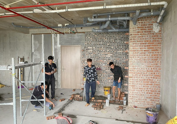tiến hành thi công nội thất