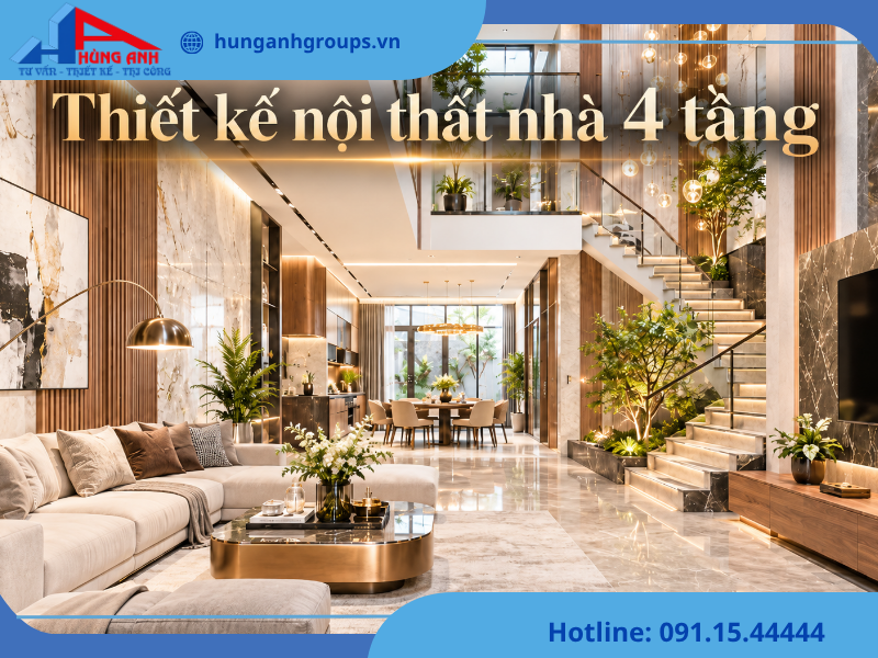 thiết kế nội thất nhà 4 tầng