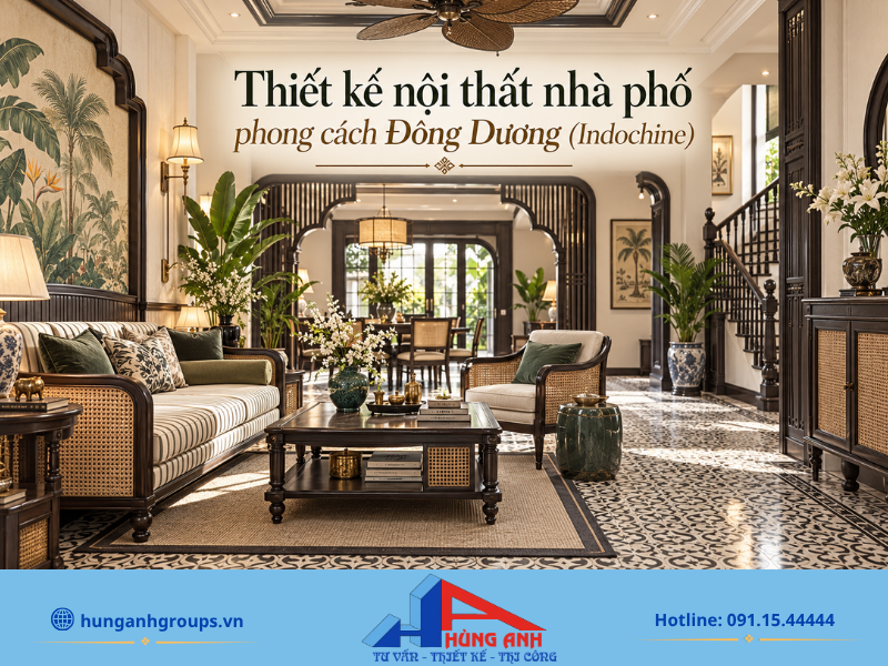 Thiết kế nội thất nhà phố phong cách Đông Dương (Indochine)