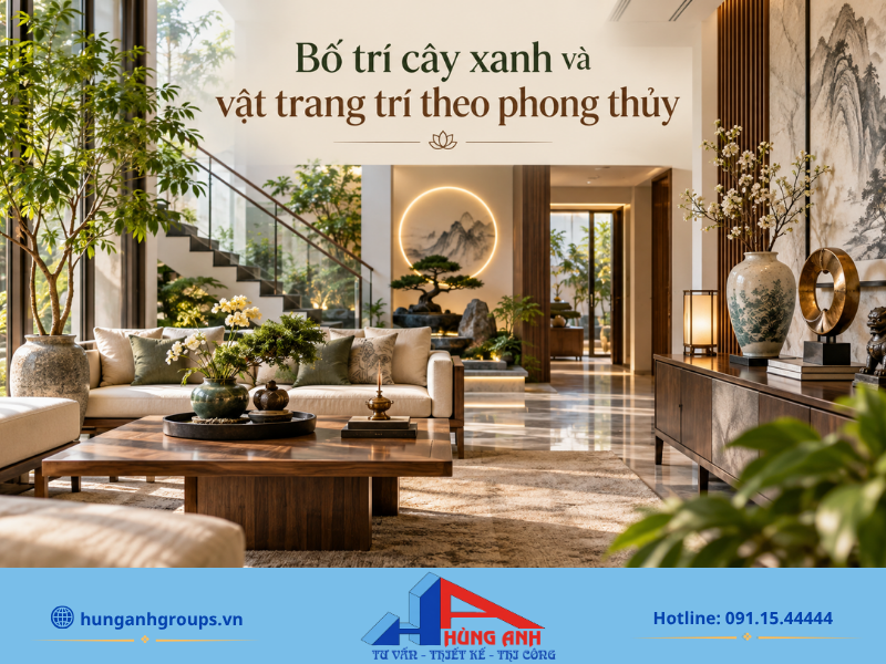 Bố trí cây xanh và vật trang trí theo phong thủy