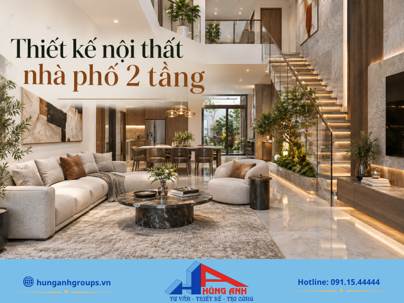 Thiết kế nội thất nhà phố 2 tầng